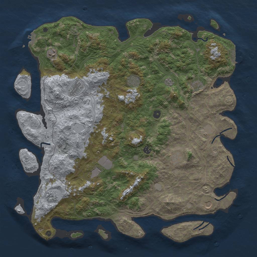 Rust Map: Procedural Map, Size: 4800, Seed: 1528869318, 19 Monuments