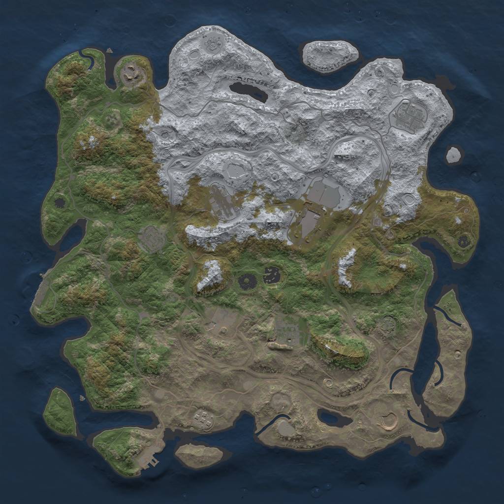 Rust Map: Procedural Map, Size: 4250, Seed: 31141943, 18 Monuments
