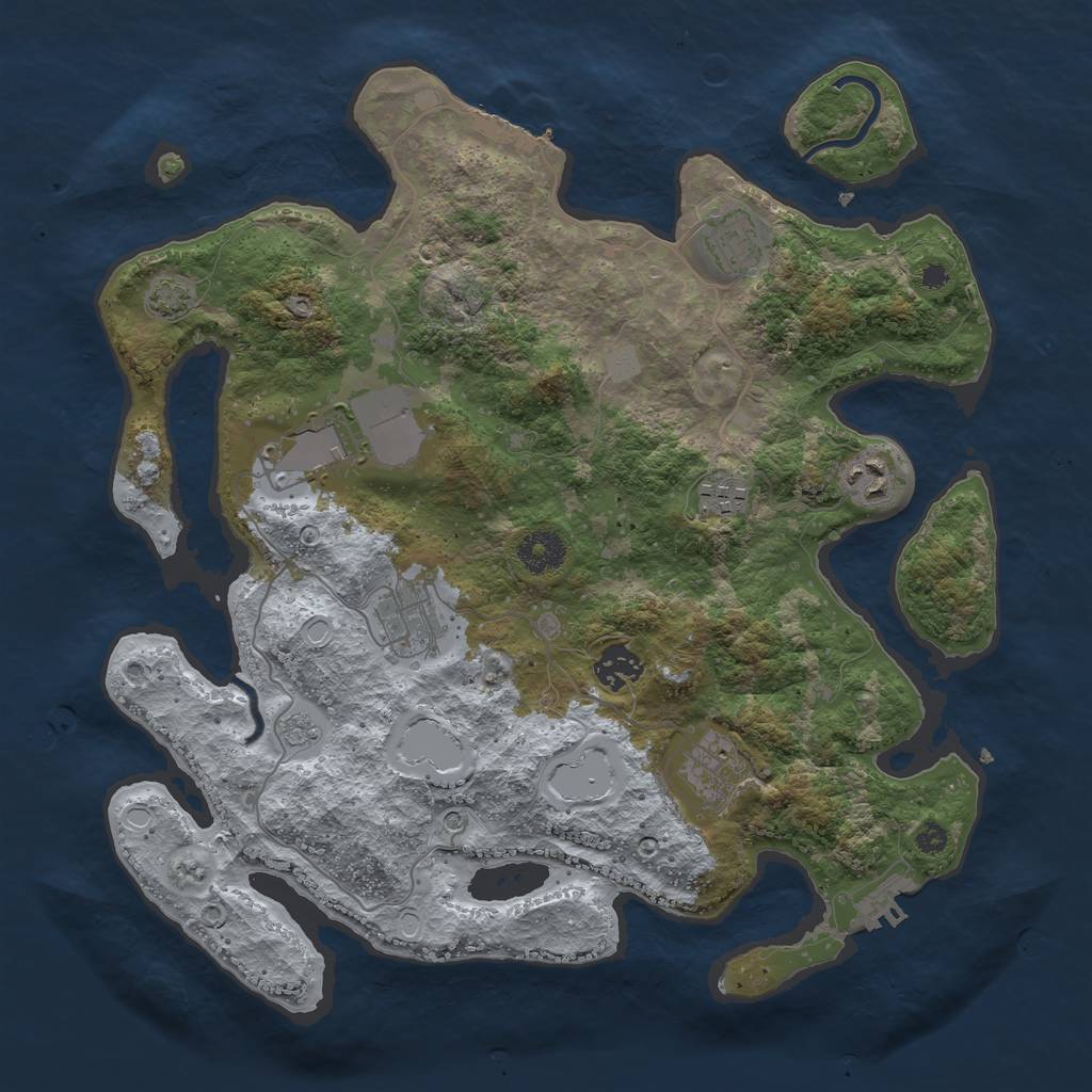 Rust Map: Procedural Map, Size: 3600, Seed: 32974724, 15 Monuments
