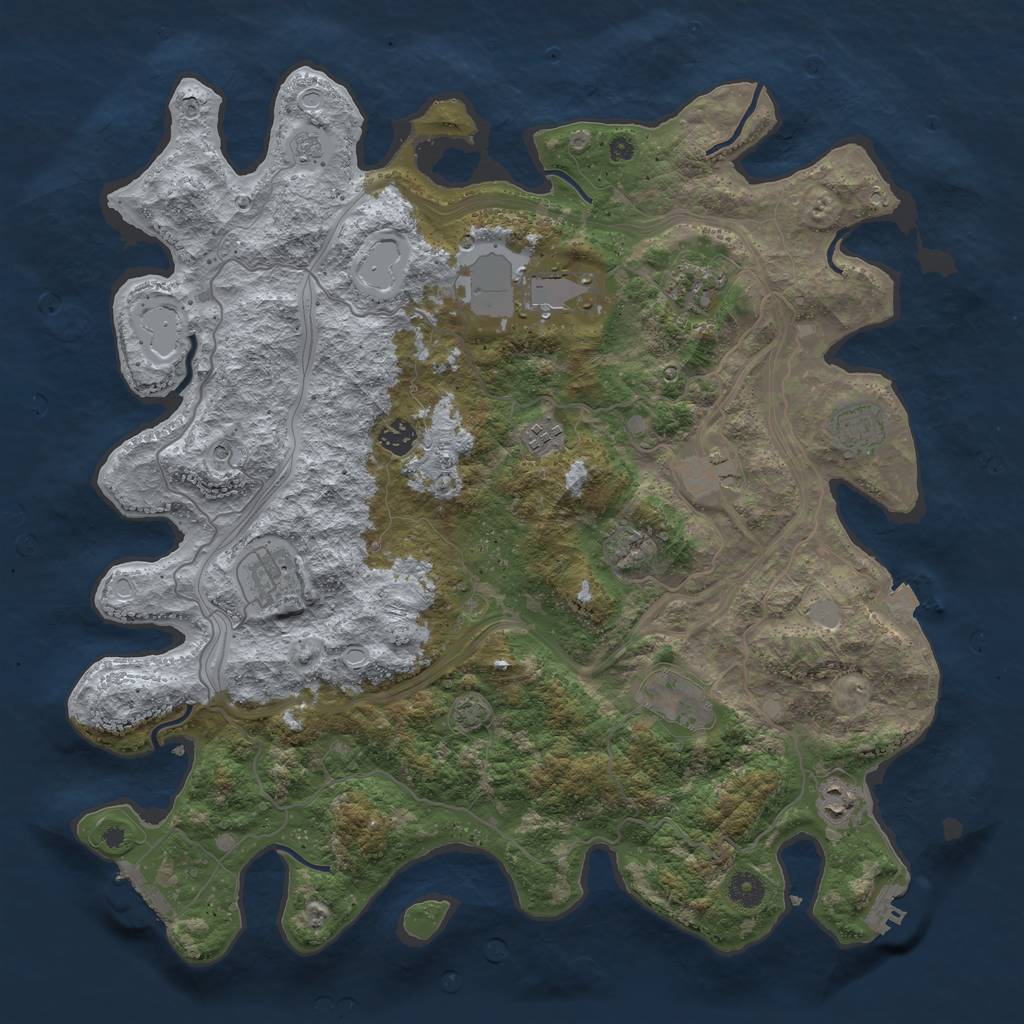 Rust Map: Procedural Map, Size: 4300, Seed: 66375780, 17 Monuments