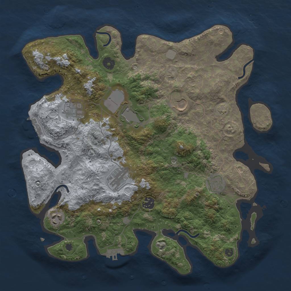 Rust Map: Procedural Map, Size: 3560, Seed: 6618075, 15 Monuments