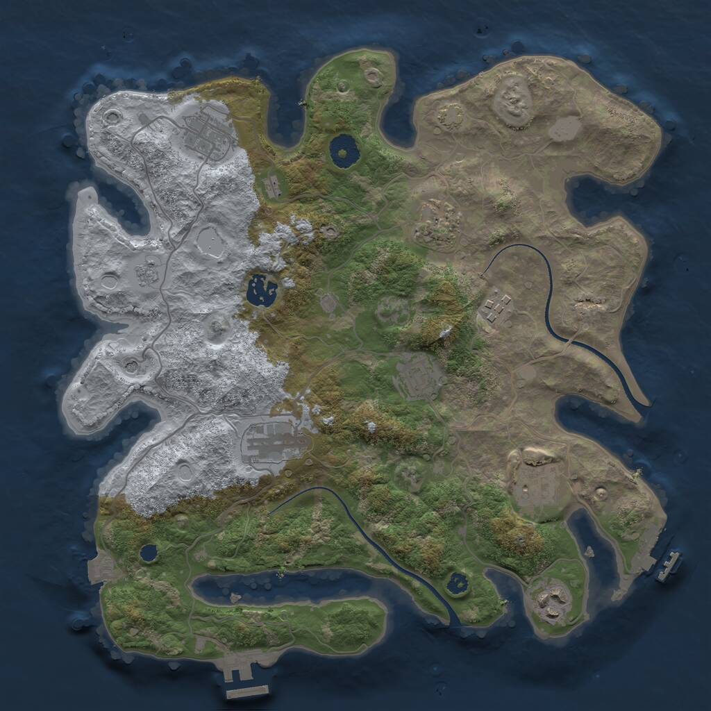 Rust Map: Procedural Map, Size: 3400, Seed: 86409163, 14 Monuments