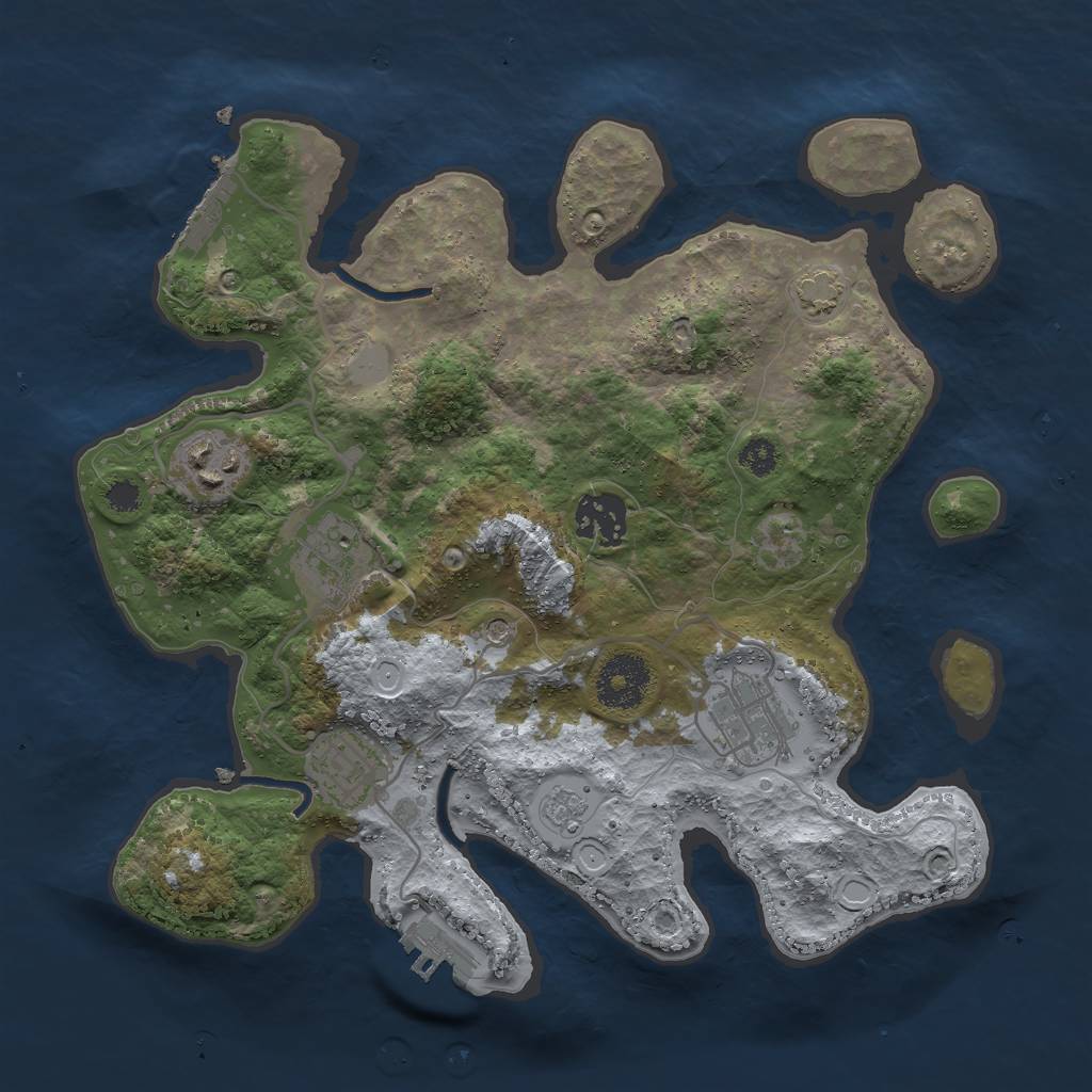 Rust Map: Procedural Map, Size: 3000, Seed: 947366935, 13 Monuments