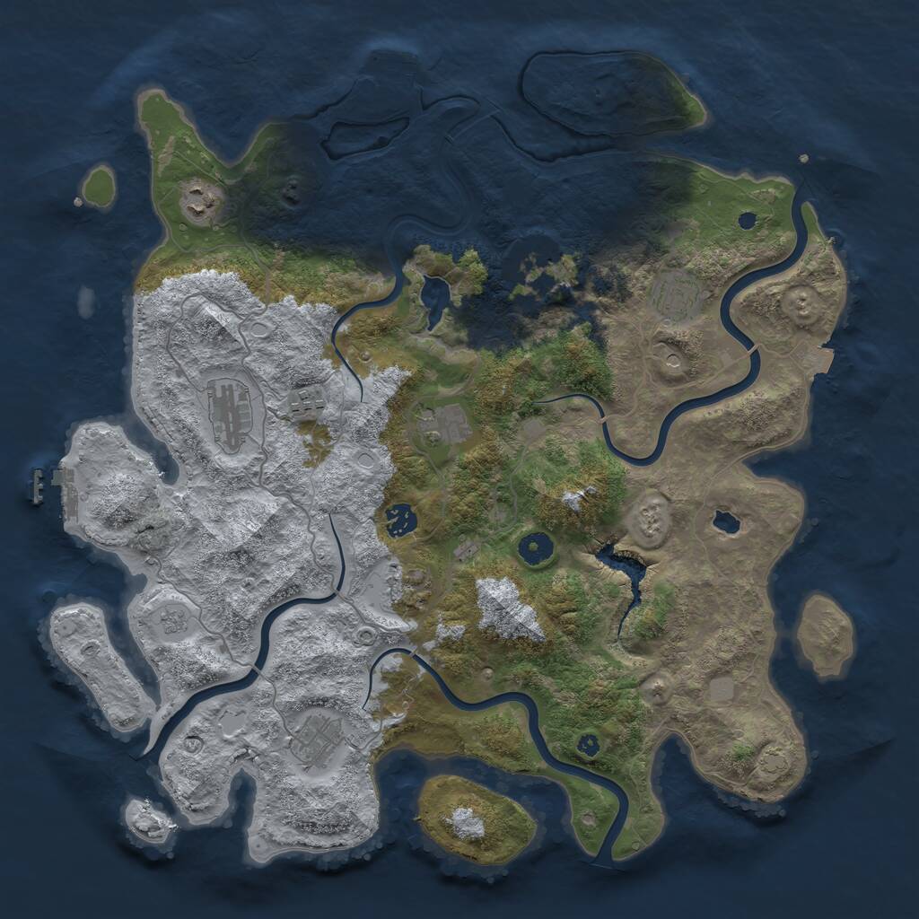 Rust Map: Procedural Map, Size: 4200, Seed: 1432443, 15 Monuments