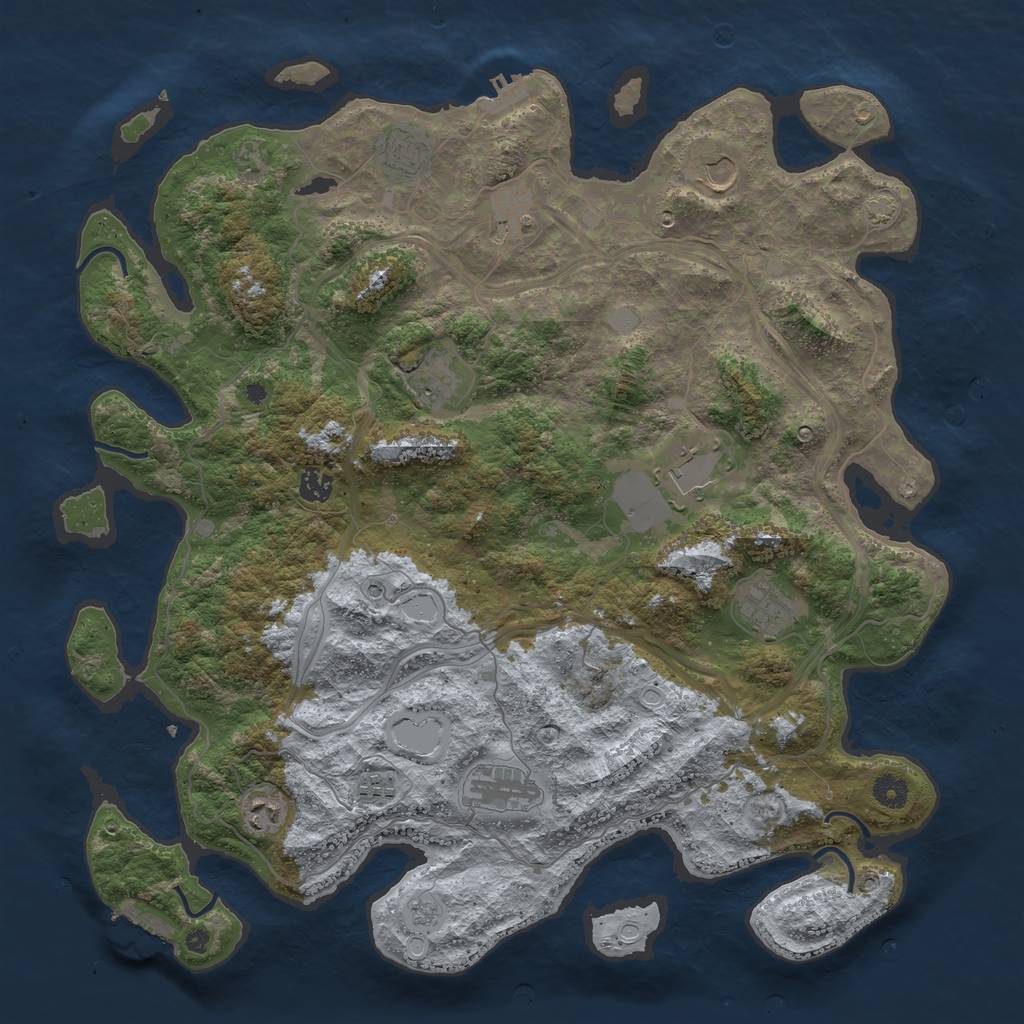 Rust Map: Procedural Map, Size: 4400, Seed: 7254111, 18 Monuments