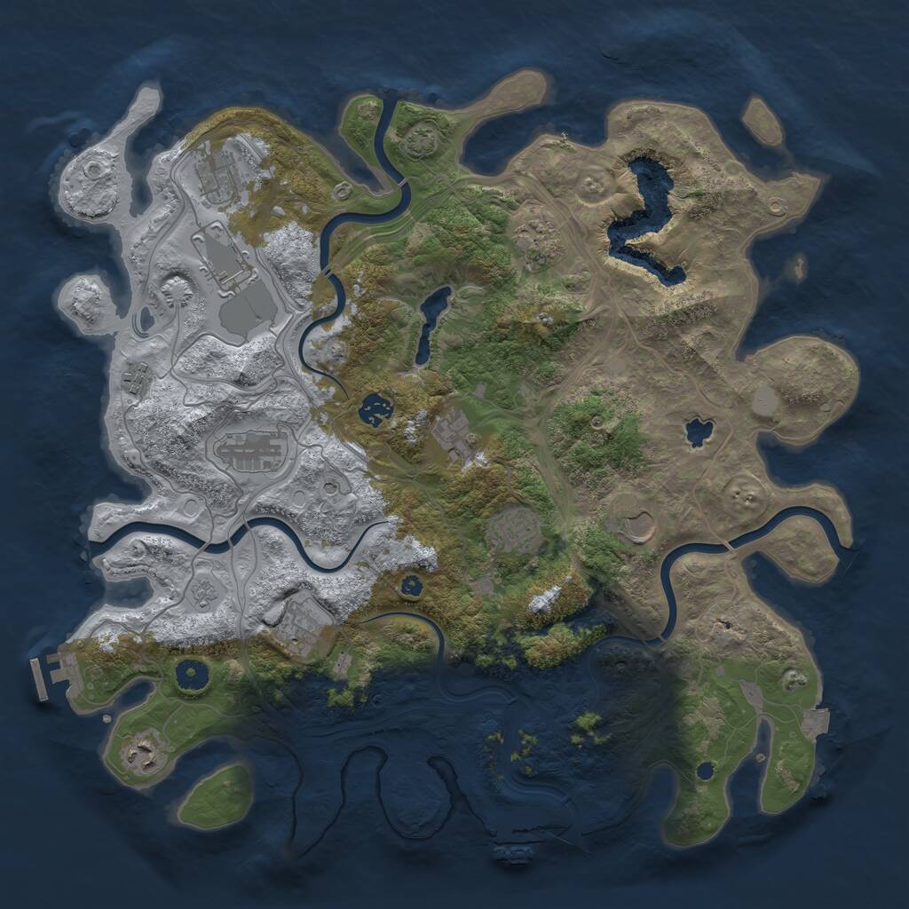 Rust Map: Procedural Map, Size: 4250, Seed: 515004056, 17 Monuments