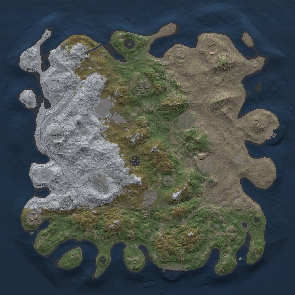 Rust Map: Procedural Map, Size: 4250, Seed: 515004056, 18 Monuments