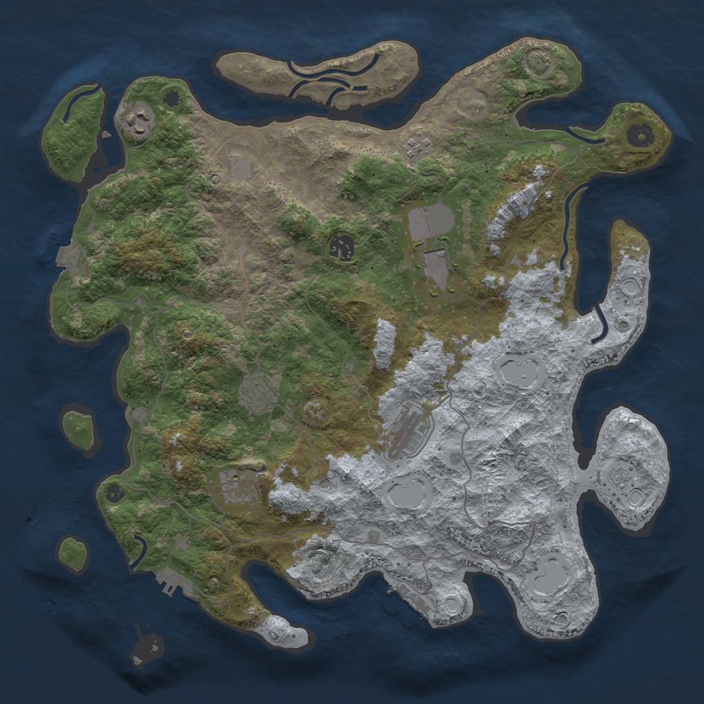 Rust Map: Procedural Map, Size: 4000, Seed: 478549450, 15 Monuments