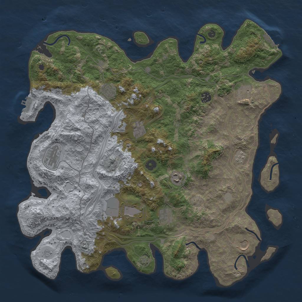 Rust Map: Procedural Map, Size: 4250, Seed: 1686566394, 18 Monuments