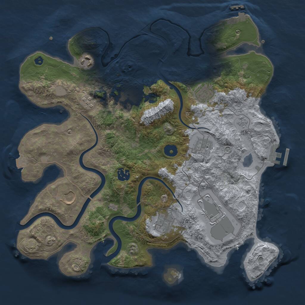 Rust Map: Procedural Map, Size: 3500, Seed: 520437038, 15 Monuments