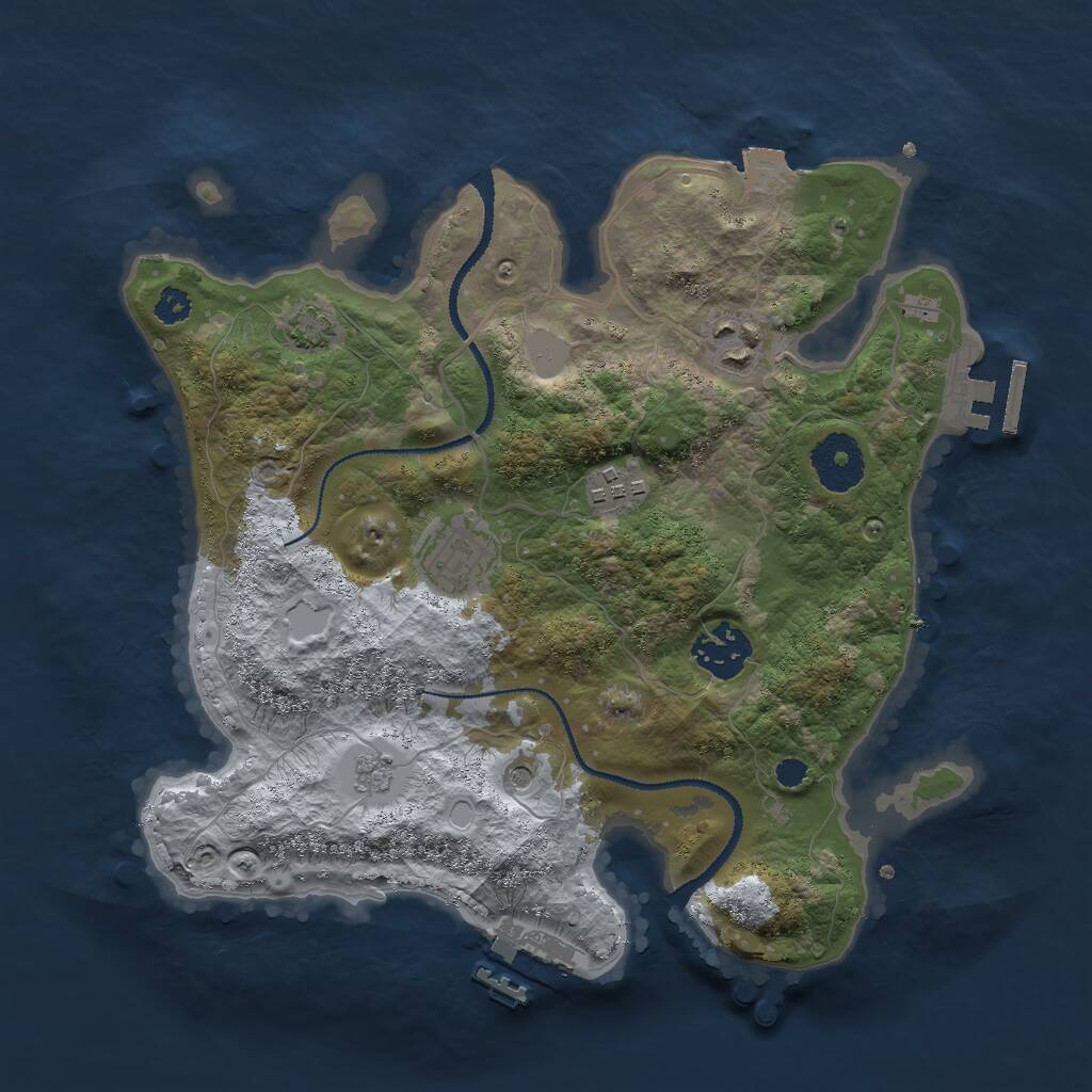 Rust Map: Procedural Map, Size: 3000, Seed: 1345113300, 10 Monuments