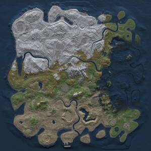 Thumbnail Rust Map: Procedural Map, Size: 5000, Seed: 1066790217, 17 Monuments