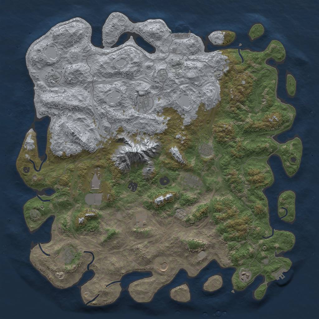 Rust Map: Procedural Map, Size: 5000, Seed: 1066790217, 19 Monuments