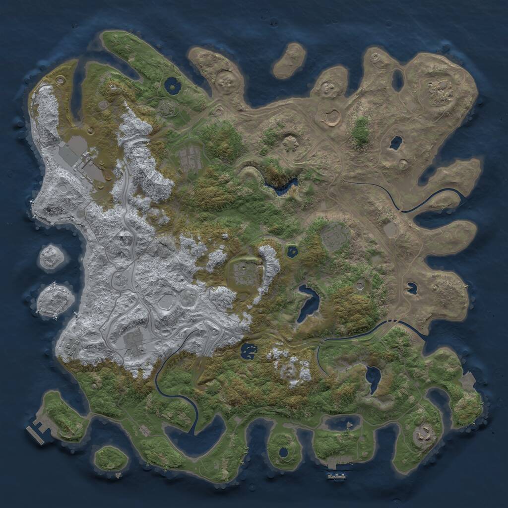 Rust Map: Procedural Map, Size: 4500, Seed: 190481150, 16 Monuments