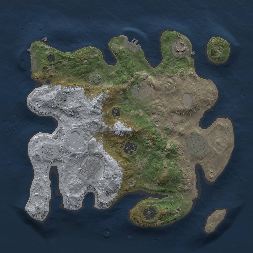 Rust Map: Procedural Map, Size: 3000, Seed: 815488022, 14 Monuments