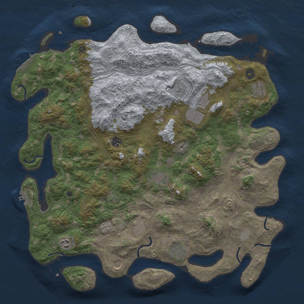 Rust Map: Procedural Map, Size: 4500, Seed: 1621331925, 18 Monuments
