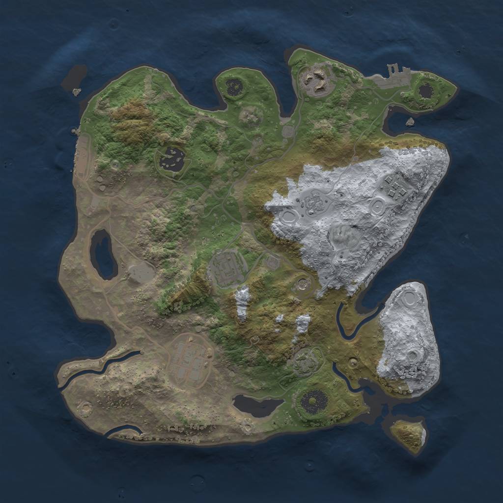 Rust Map: Procedural Map, Size: 3000, Seed: 449463408, 13 Monuments