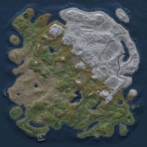 Thumbnail Rust Map: Procedural Map, Size: 4500, Seed: 1297184537, 17 Monuments