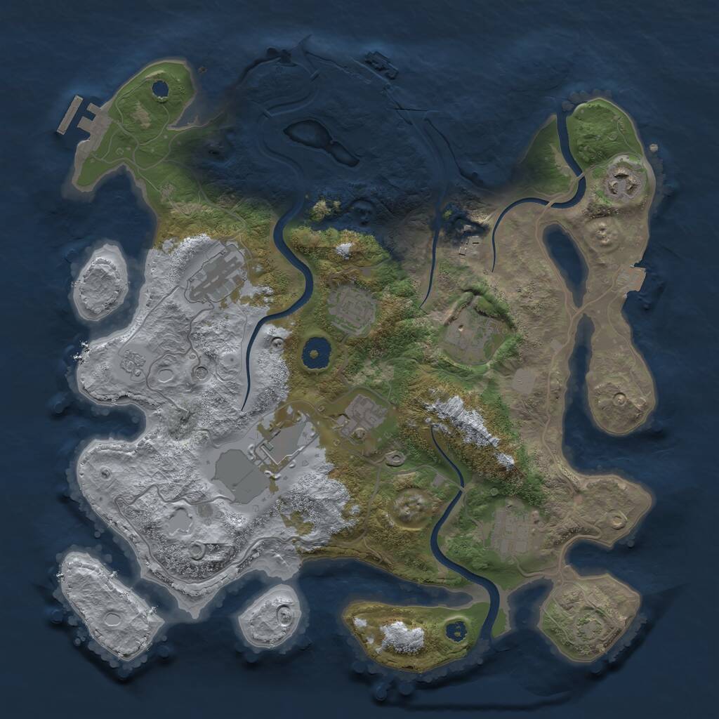 Rust Map: Procedural Map, Size: 3500, Seed: 1573230080, 14 Monuments
