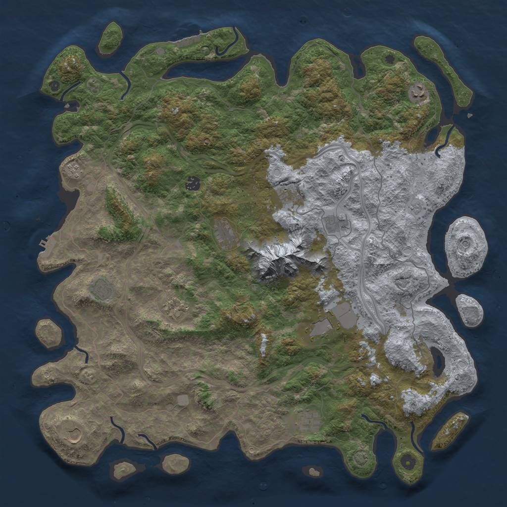 Rust Map: Procedural Map, Size: 5000, Seed: 99588624, 19 Monuments