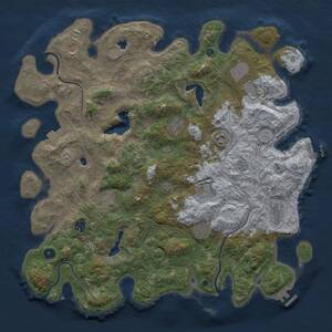 Thumbnail Rust Map: Procedural Map, Size: 4500, Seed: 55995, 17 Monuments