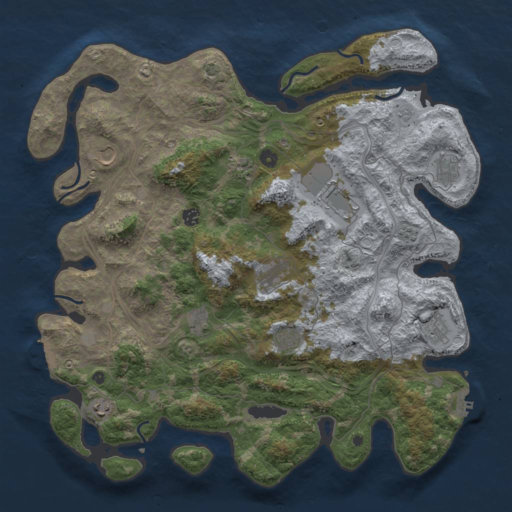 Rust Map: Procedural Map, Size: 4250, Seed: 519053393, 19 Monuments