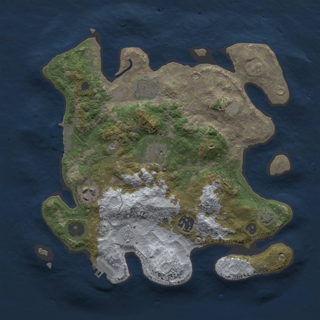 Rust Map: Procedural Map, Size: 3000, Seed: 25842, 12 Monuments