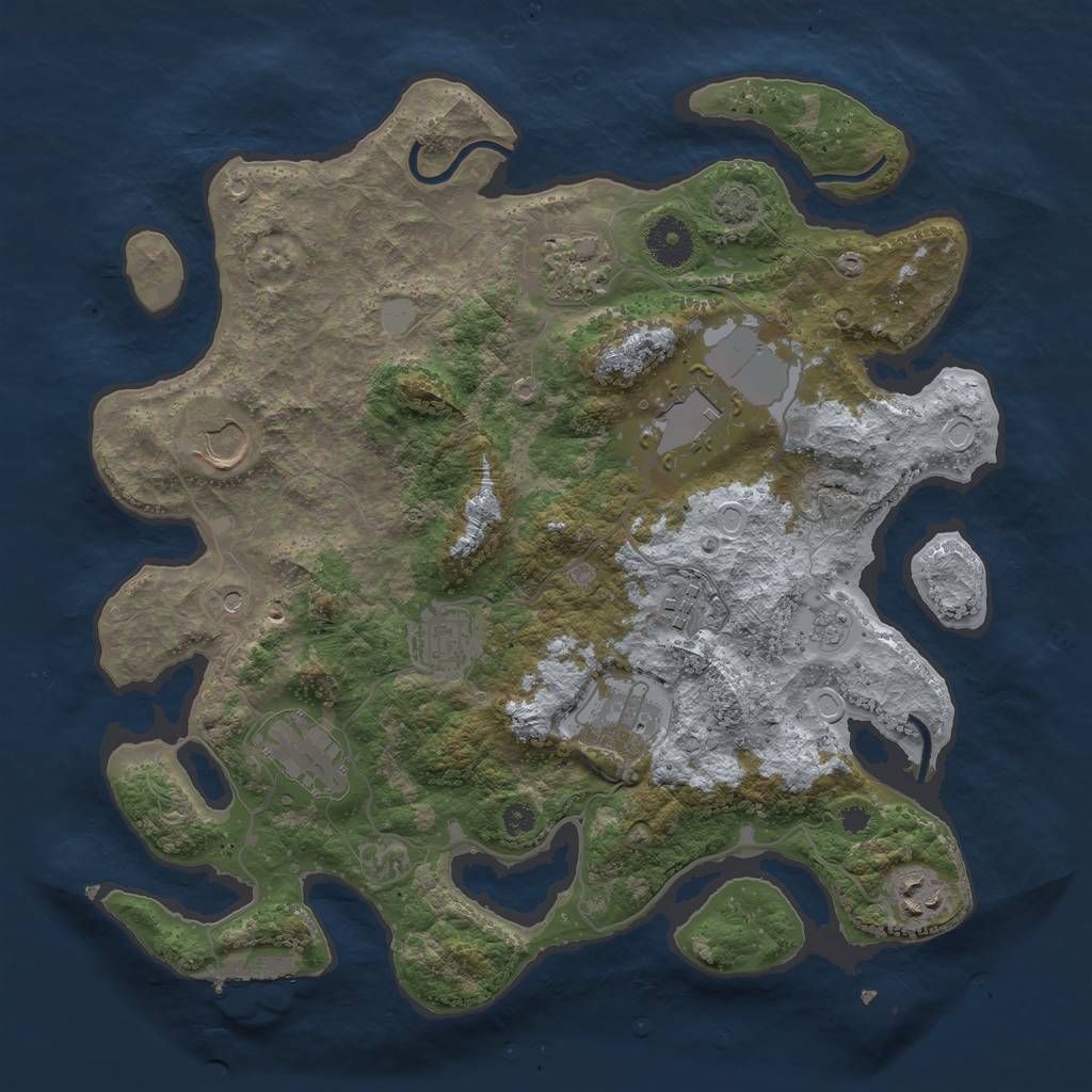 Rust Map: Procedural Map, Size: 3500, Seed: 1817479729, 15 Monuments