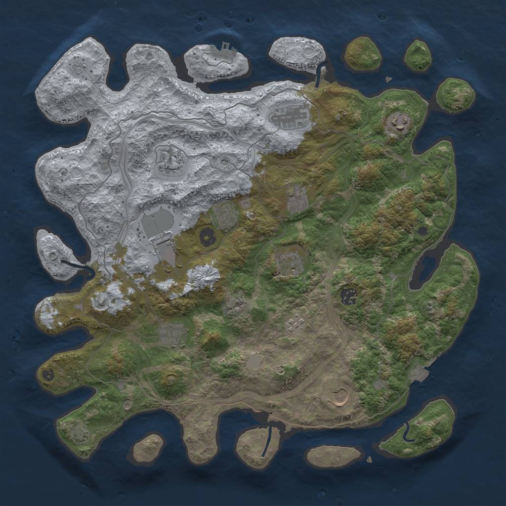 Rust Map: Procedural Map, Size: 4250, Seed: 530534335, 18 Monuments