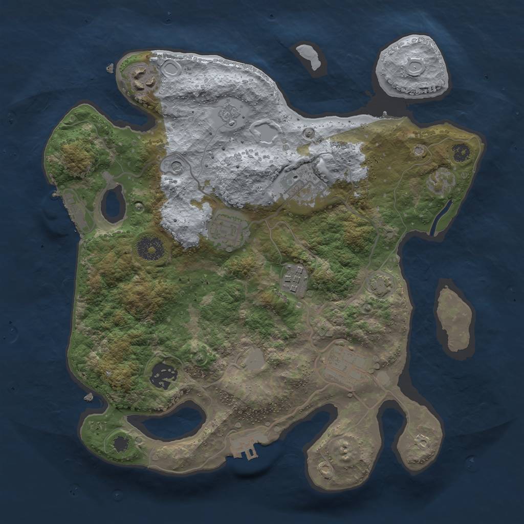 Rust Map: Procedural Map, Size: 3000, Seed: 883960879, 14 Monuments
