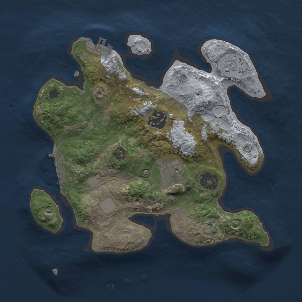 Rust Map: Procedural Map, Size: 2500, Seed: 179917377, 9 Monuments