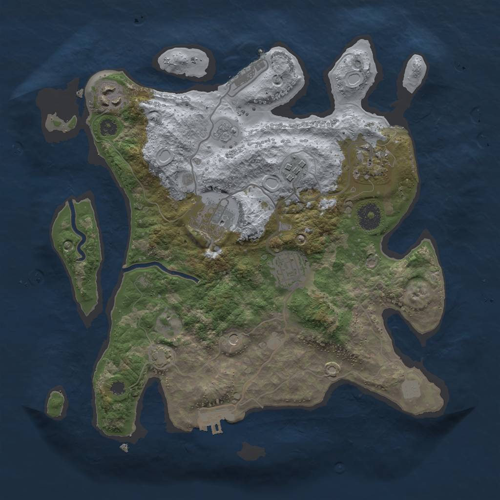 Rust Map: Procedural Map, Size: 3000, Seed: 13050, 13 Monuments