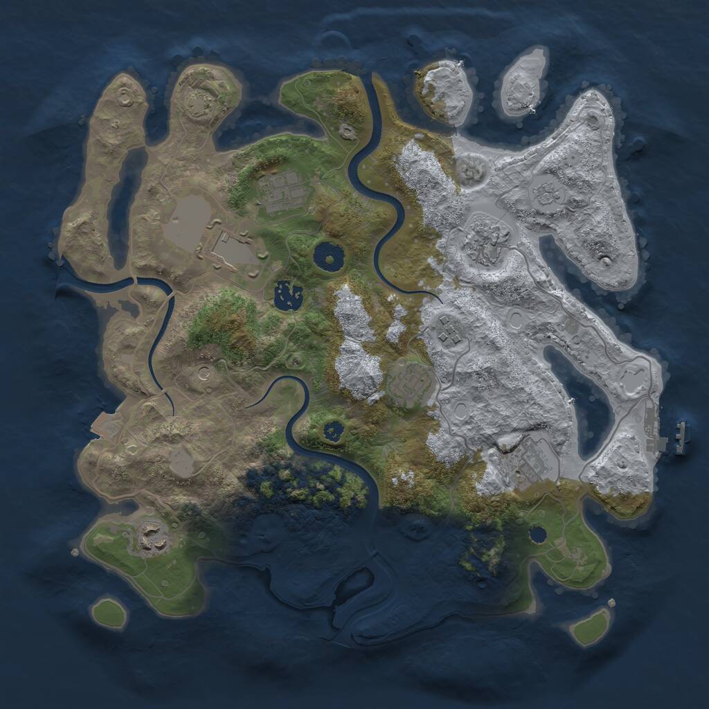 Rust Map: Procedural Map, Size: 3500, Seed: 1773065878, 13 Monuments