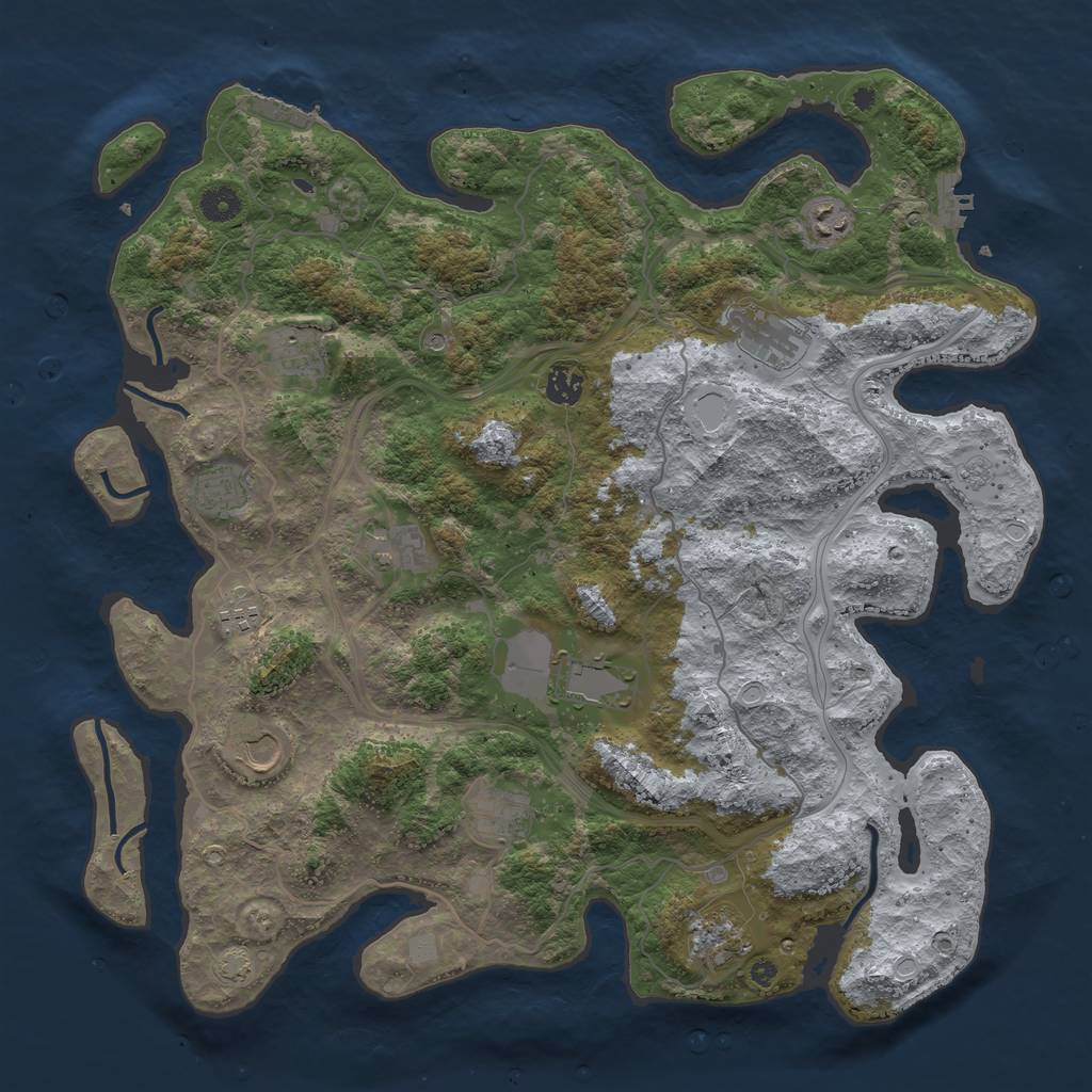 Rust Map: Procedural Map, Size: 4300, Seed: 1558526, 19 Monuments