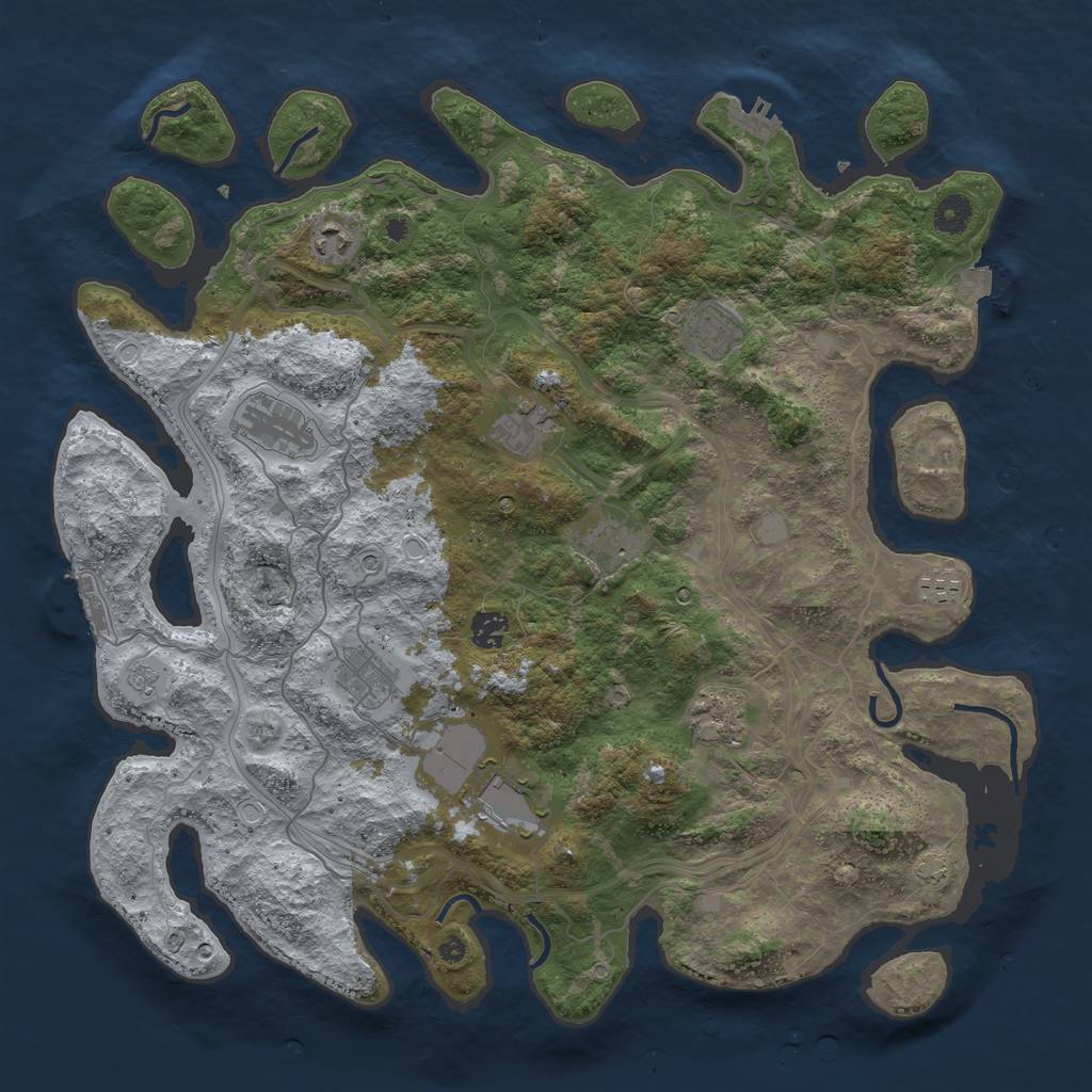 Rust Map: Procedural Map, Size: 4250, Seed: 2135418919, 18 Monuments