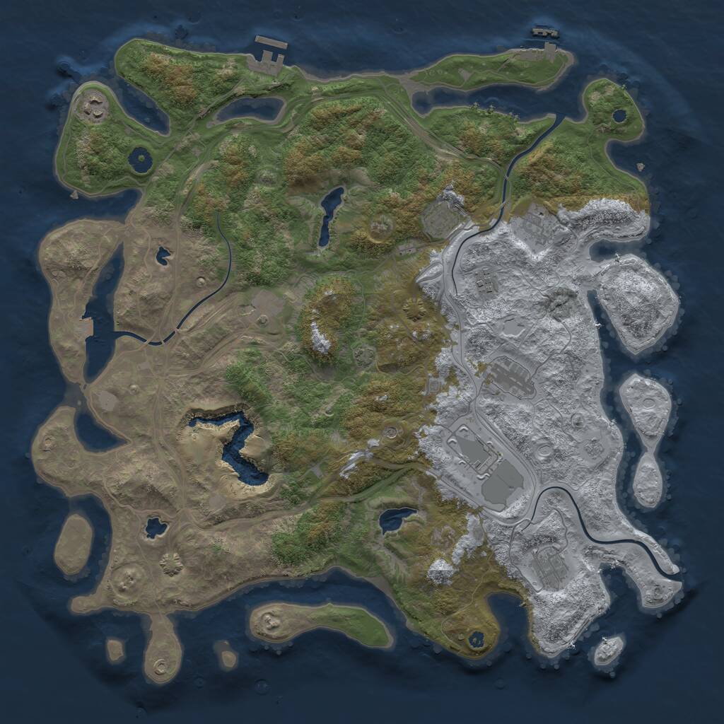 Rust Map: Procedural Map, Size: 4500, Seed: 1512822520, 14 Monuments