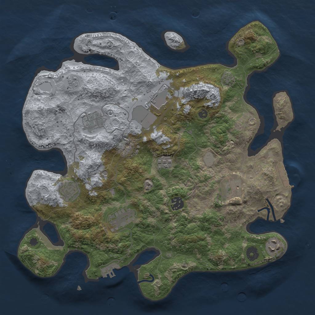 Rust Map: Procedural Map, Size: 3500, Seed: 85904843, 16 Monuments