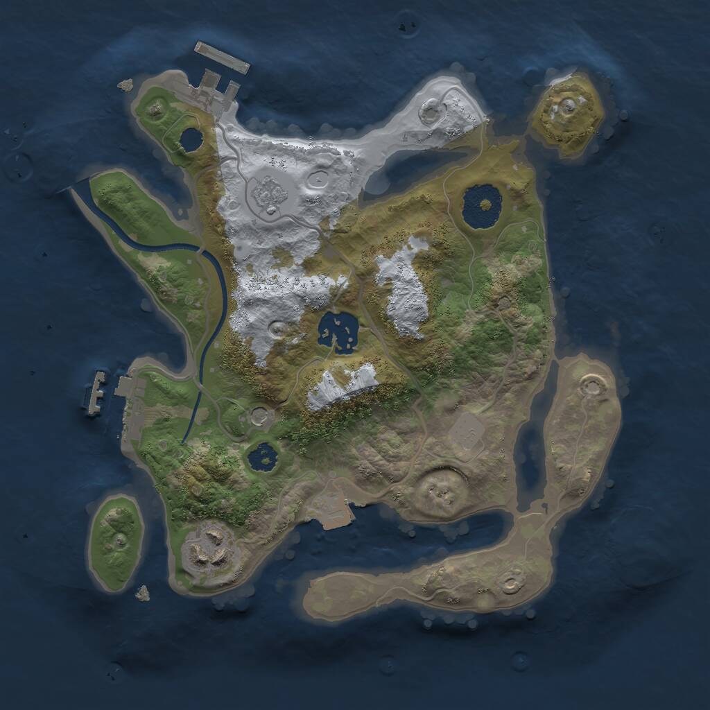 Rust Map: Procedural Map, Size: 2500, Seed: 1484672236, 7 Monuments