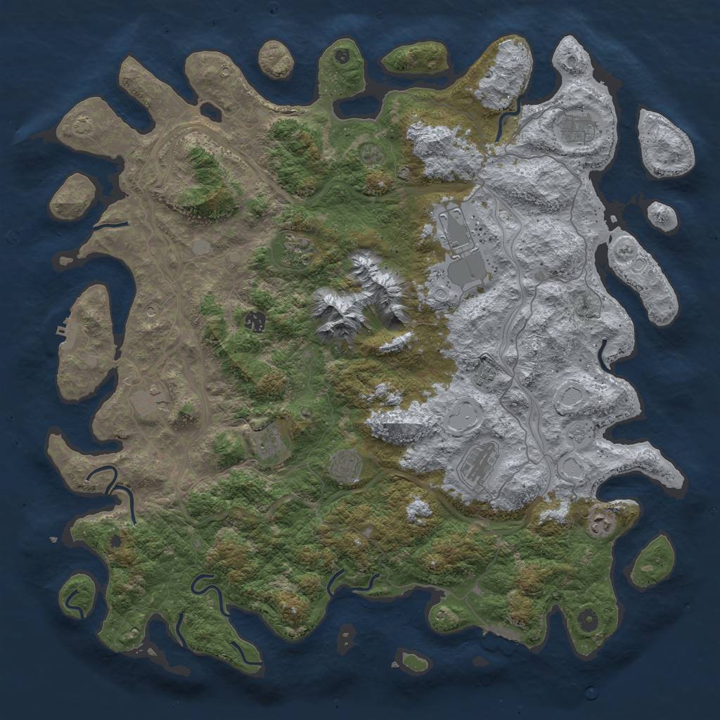 Rust Map: Procedural Map, Size: 5000, Seed: 13888, 18 Monuments