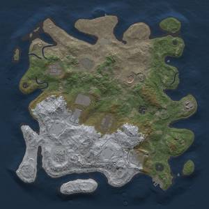 Thumbnail Rust Map: Procedural Map, Size: 3700, Seed: 50172805, 17 Monuments