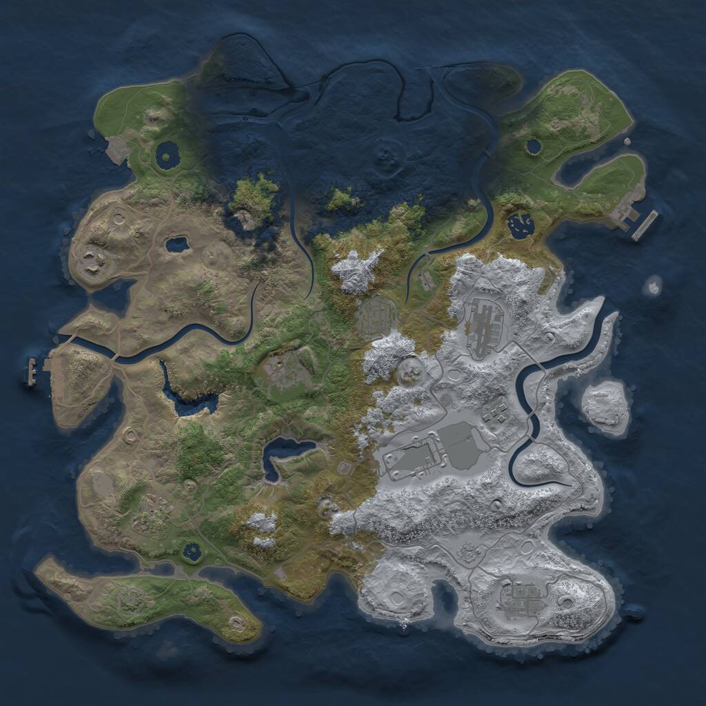Rust Map: Procedural Map, Size: 4000, Seed: 975744689, 15 Monuments