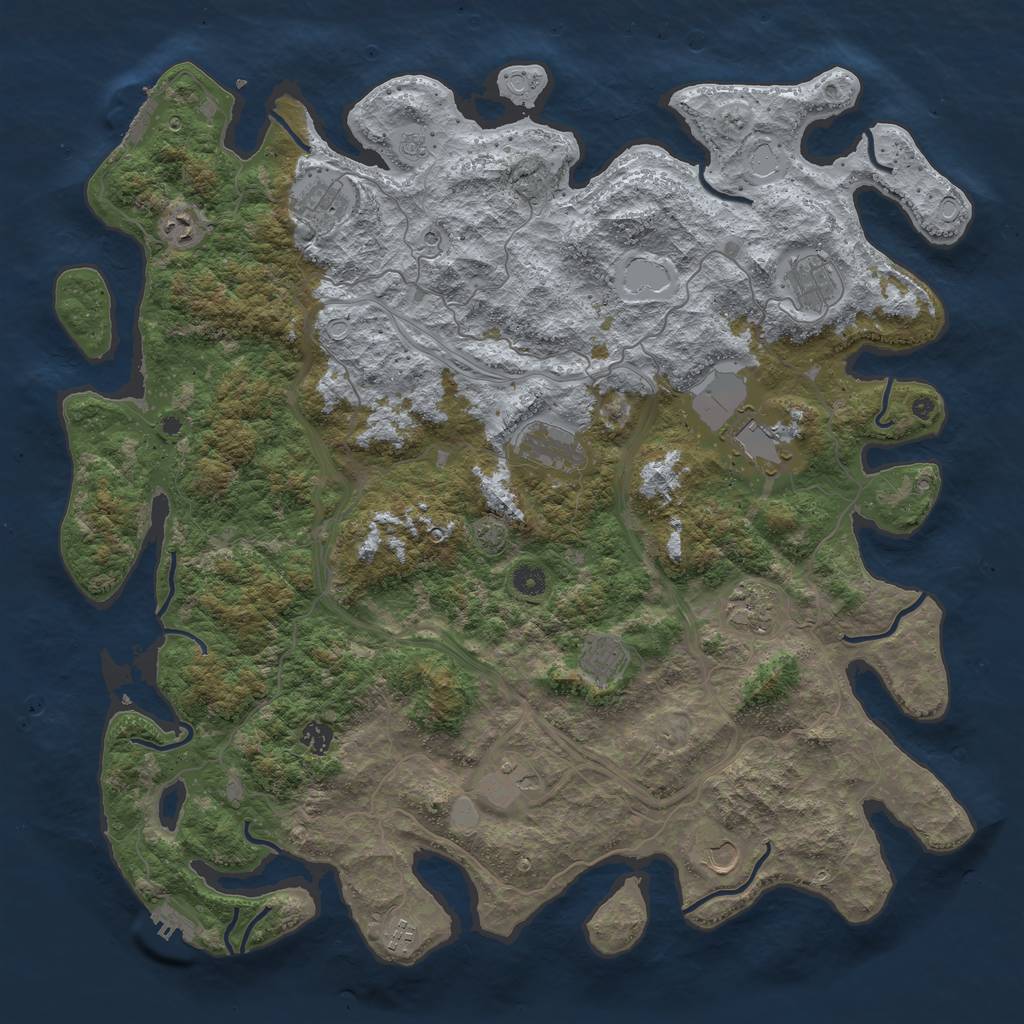 Rust Map: Procedural Map, Size: 4750, Seed: 80077722, 19 Monuments