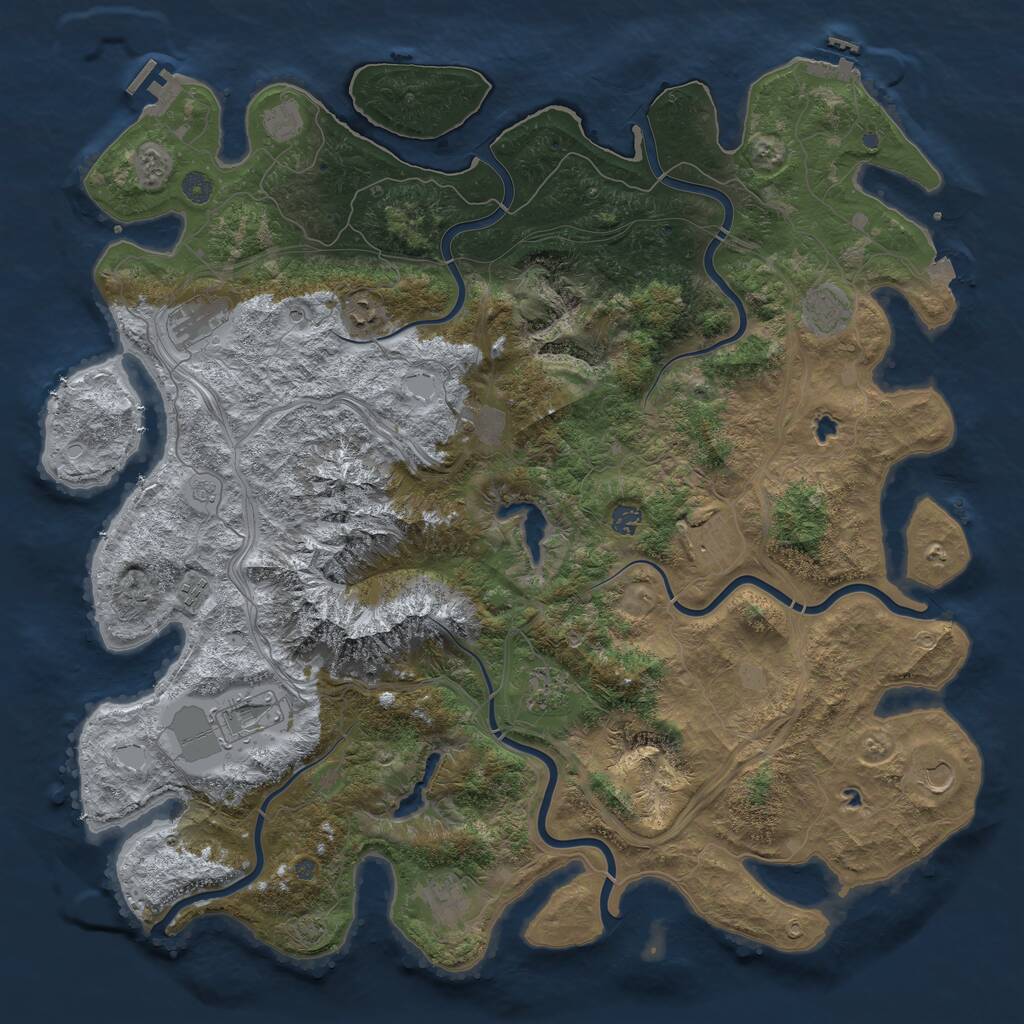 Rust Map: Procedural Map, Size: 5000, Seed: 709199, 19 Monuments