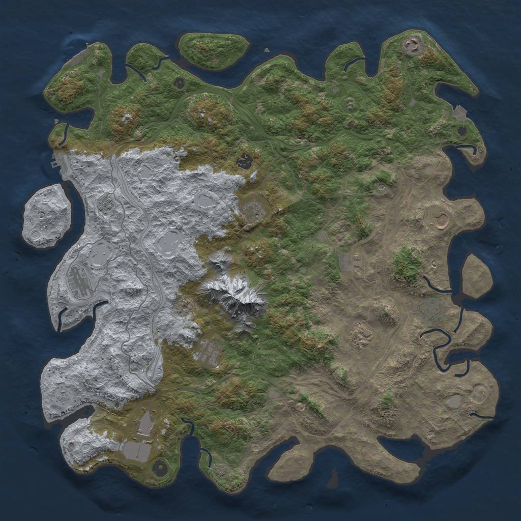 Rust Map: Procedural Map, Size: 5000, Seed: 709199, 19 Monuments