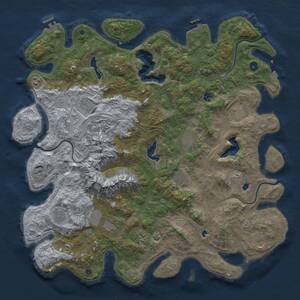 Thumbnail Rust Map: Procedural Map, Size: 5000, Seed: 709199, 17 Monuments