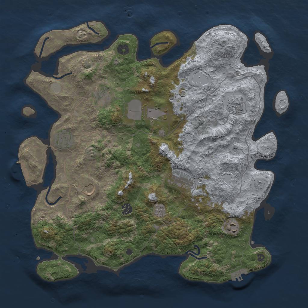 Rust Map: Procedural Map, Size: 4000, Seed: 6775, 17 Monuments