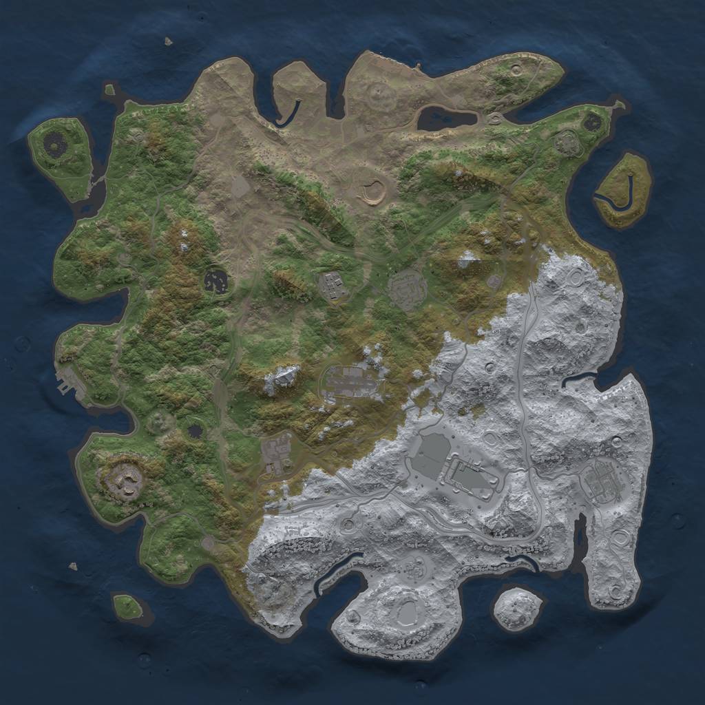 Rust Map: Procedural Map, Size: 4250, Seed: 264821648, 17 Monuments