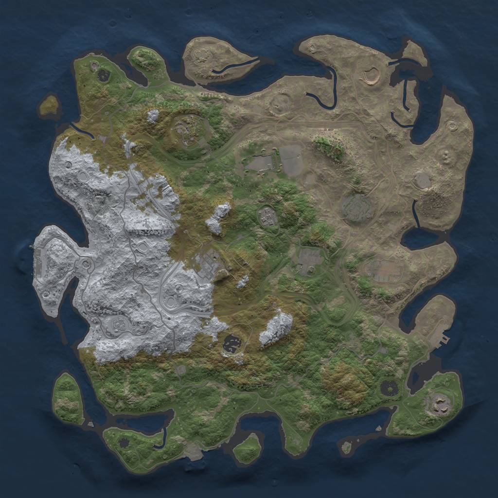 Rust Map: Procedural Map, Size: 4250, Seed: 474128024, 18 Monuments