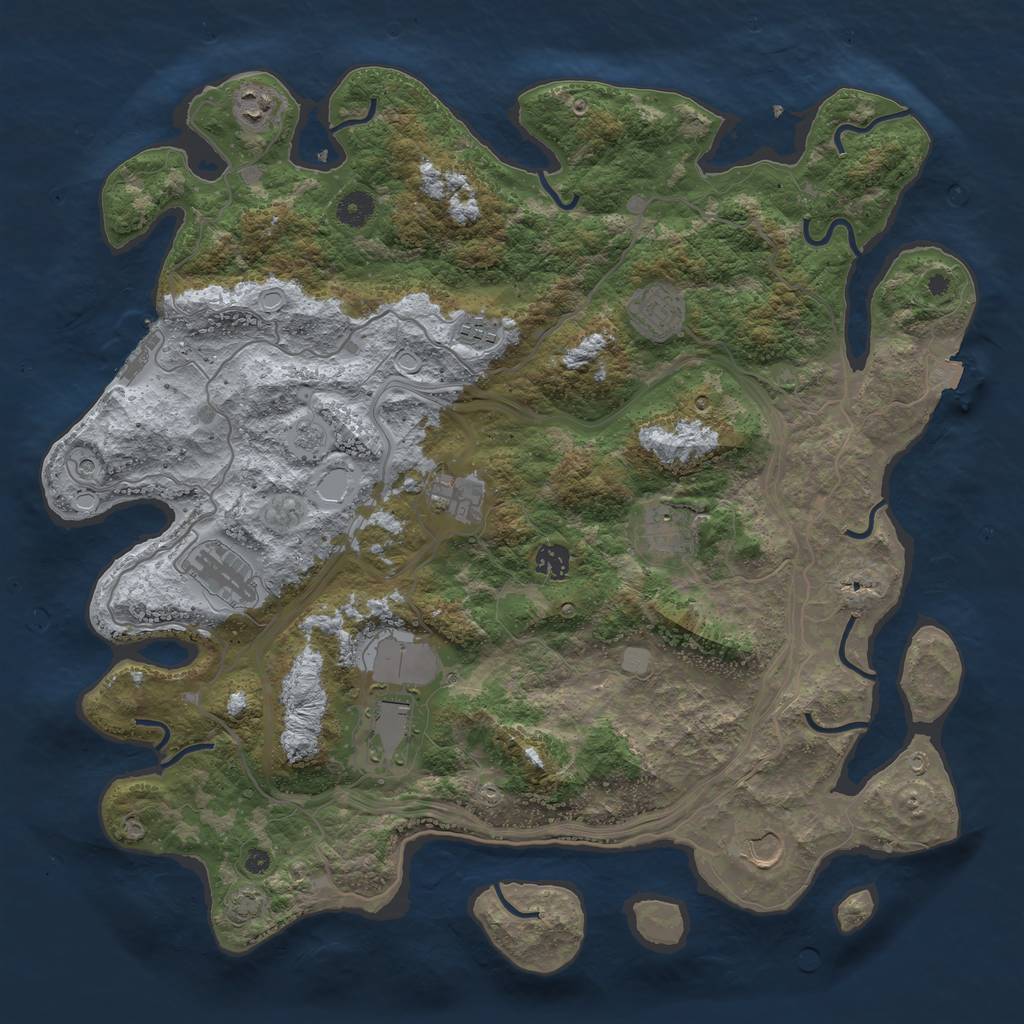 Rust Map: Procedural Map, Size: 4250, Seed: 923576448, 16 Monuments