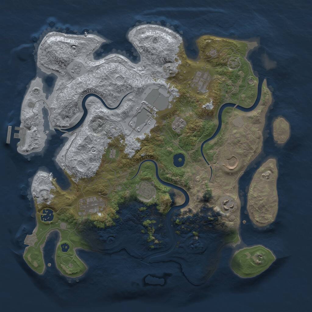 Rust Map: Procedural Map, Size: 3600, Seed: 10606, 13 Monuments